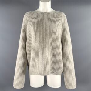 NILI LOTAN Size M Grey Cashmere Knit Pull On Sweater